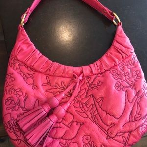 Elizabeth Fiore Spectacular Leather Bag. hot Pink